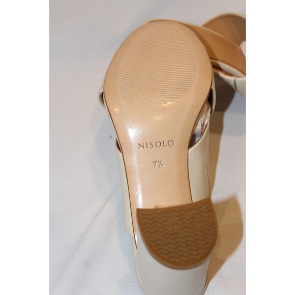 NISOLO WOMEN'S CARINA LEATHER CROSS STRAP MULE SANDALS NWOB BONE SZ 7.5 $180 - Picture 6 of 6